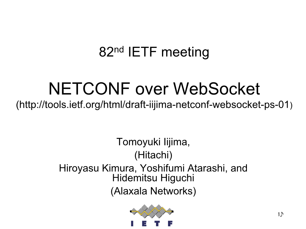 NETCONF Over Websocket (