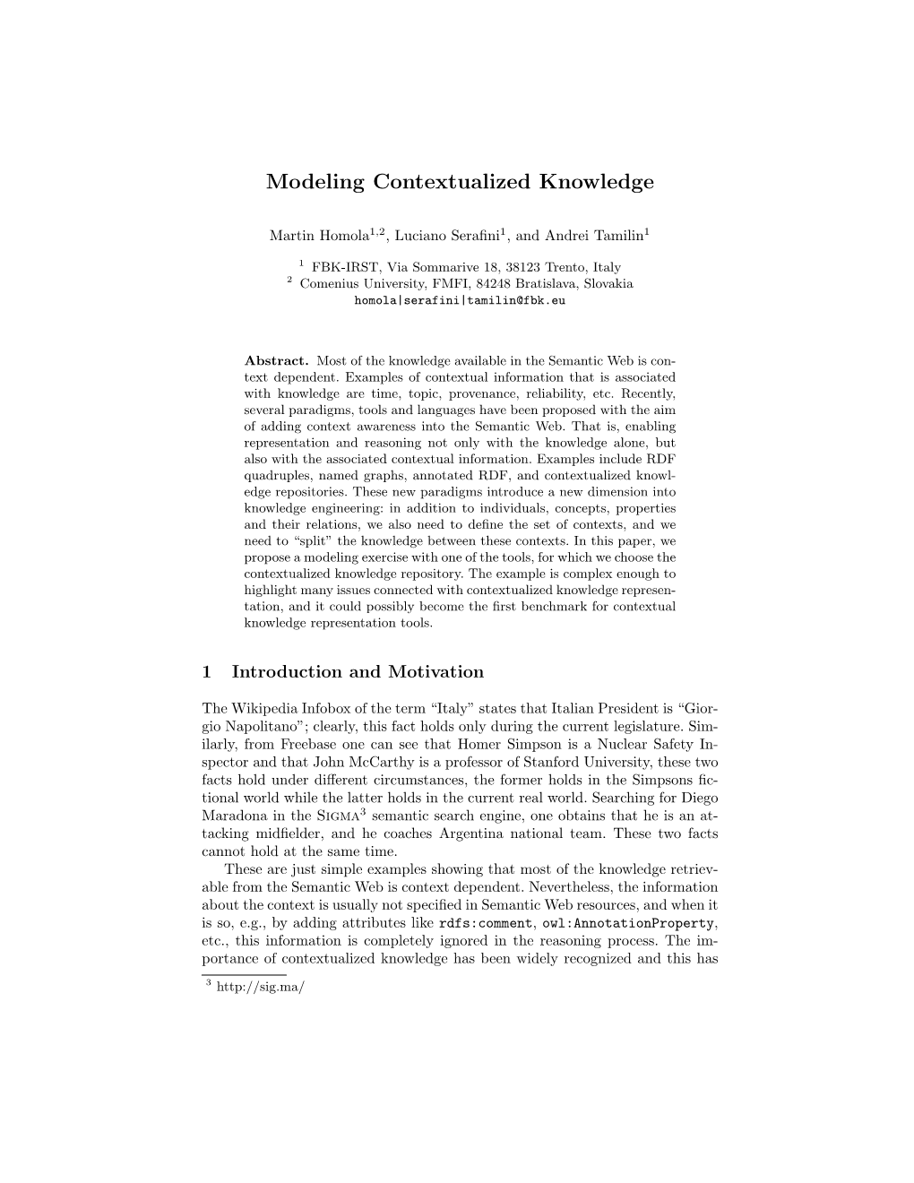 Modeling Contextualized Knowledge