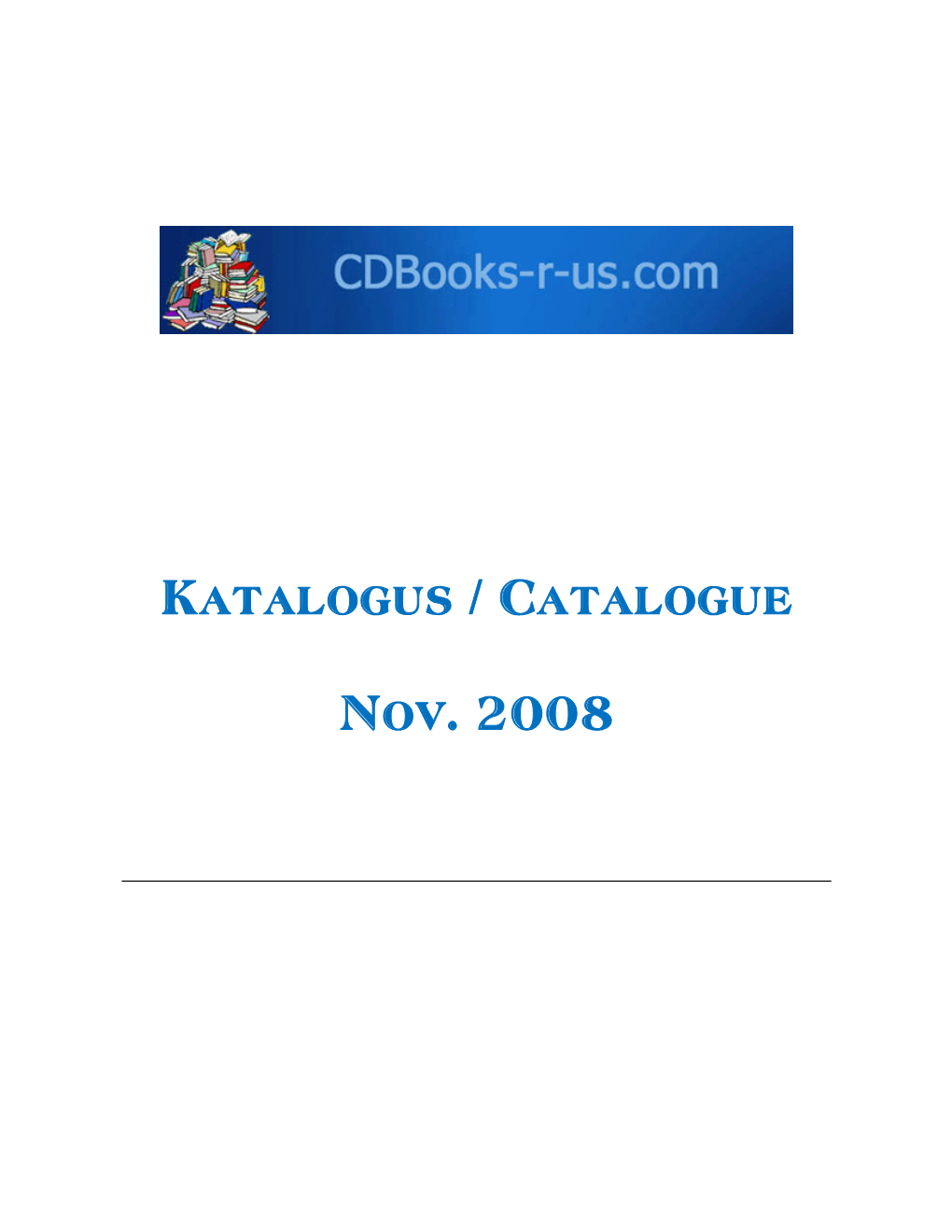 Cdbooks-R-Us Catalogue November 2008