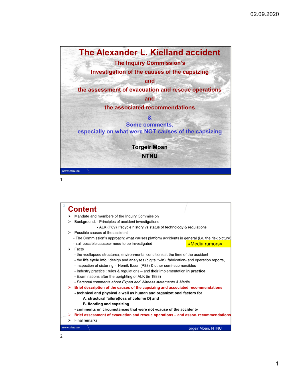 The Alexander L. Kielland Accident