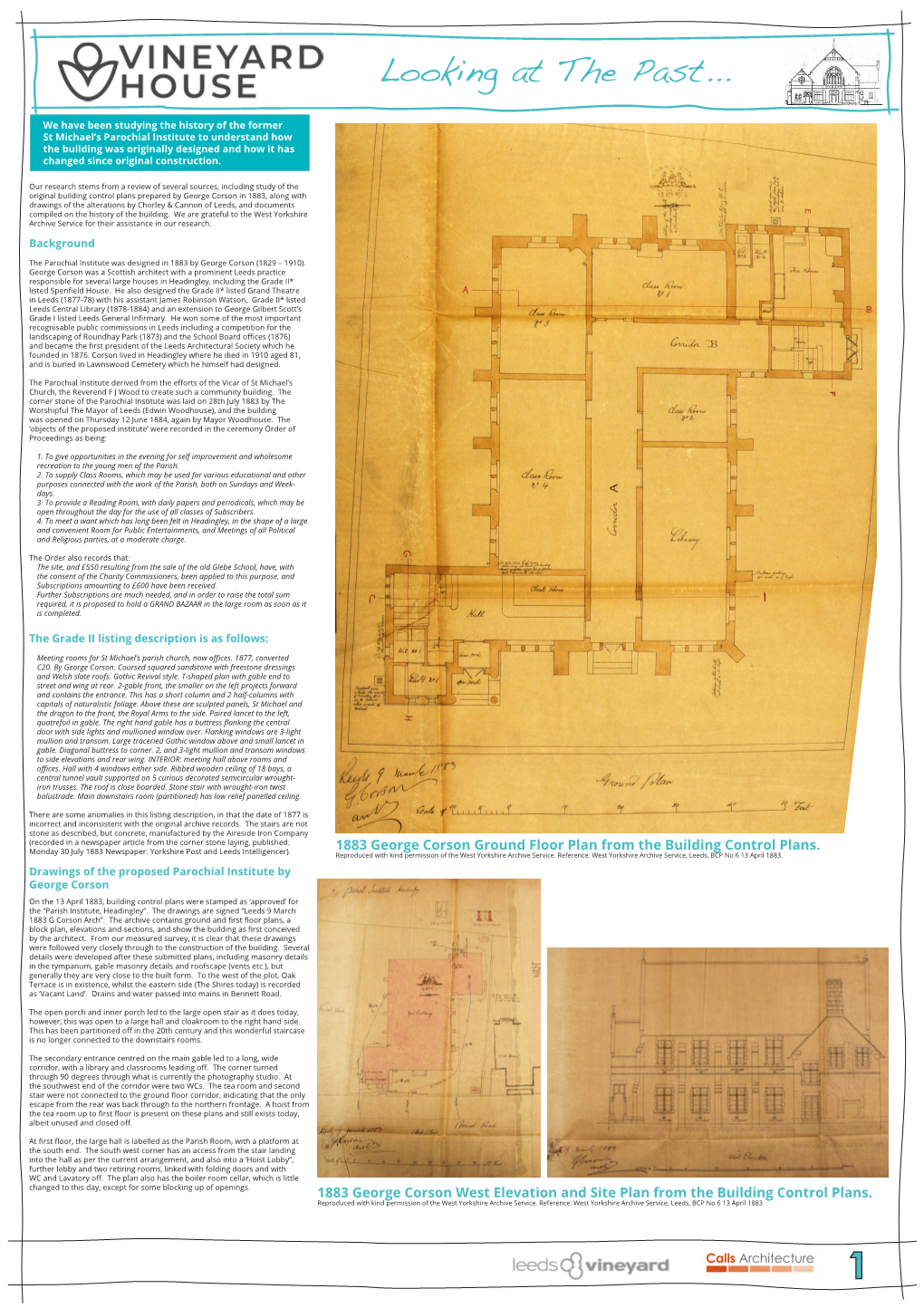 Drawings of the Proposed Parochial Institute by George Corson