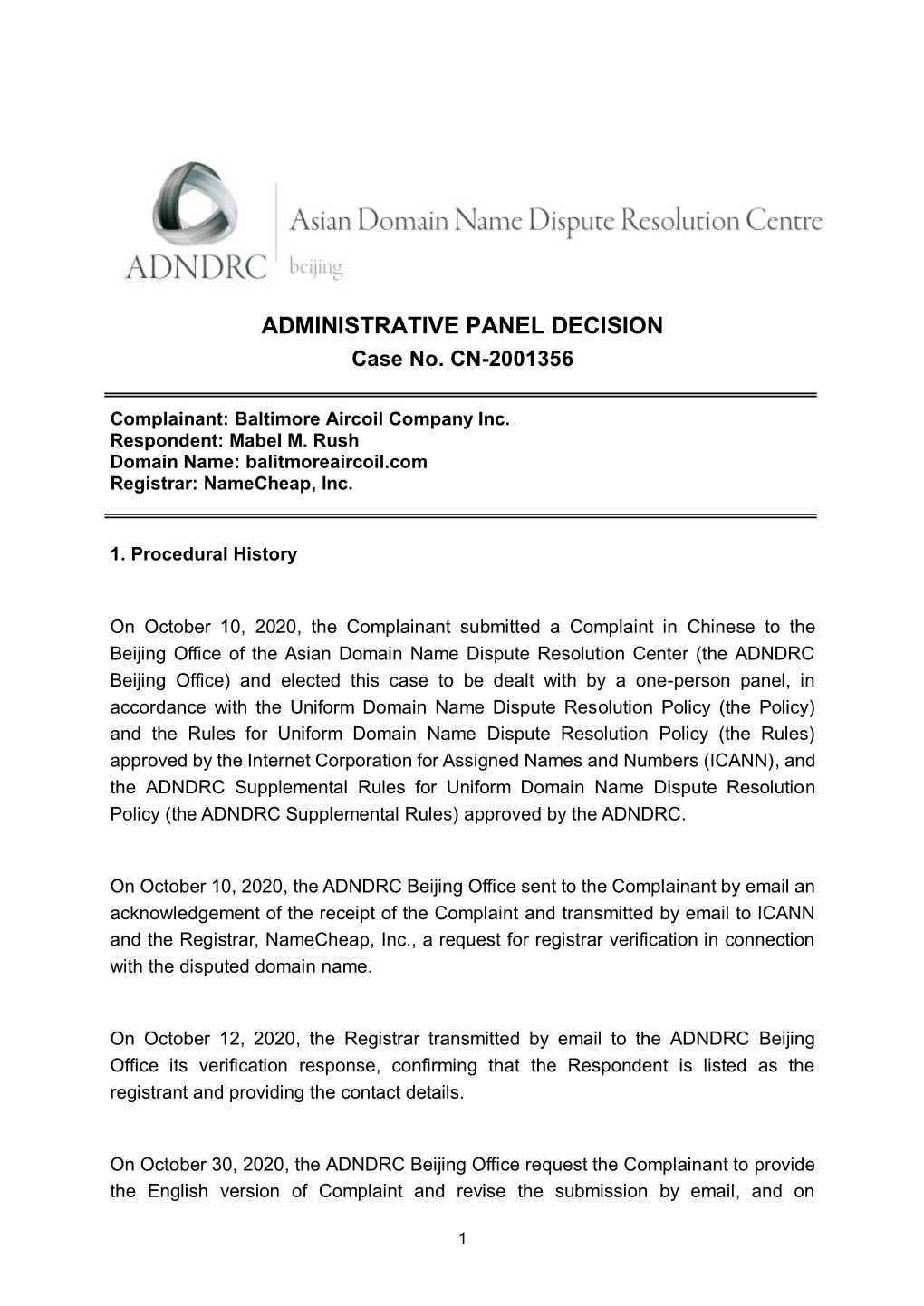 Asian Domain Name Dispute Resolution Centre