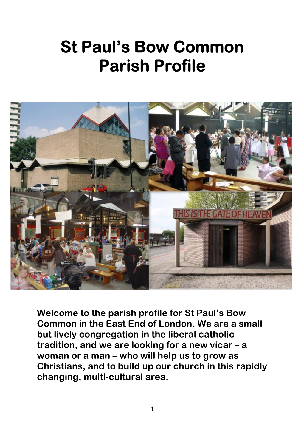 St Paul's Bow Common Parish Profile