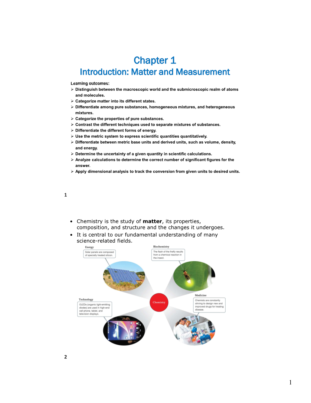 Chapter 1 Introduction: Matter and Measurement