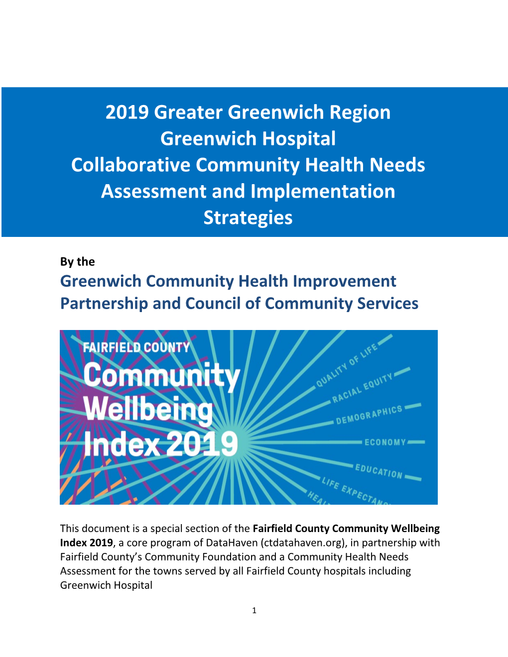 2019 Greenwich Hospital Community Health Needs Assessment and CHIP