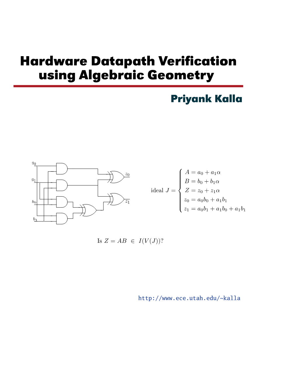 Hardware Datapath Verification Using Algebraic Geometry