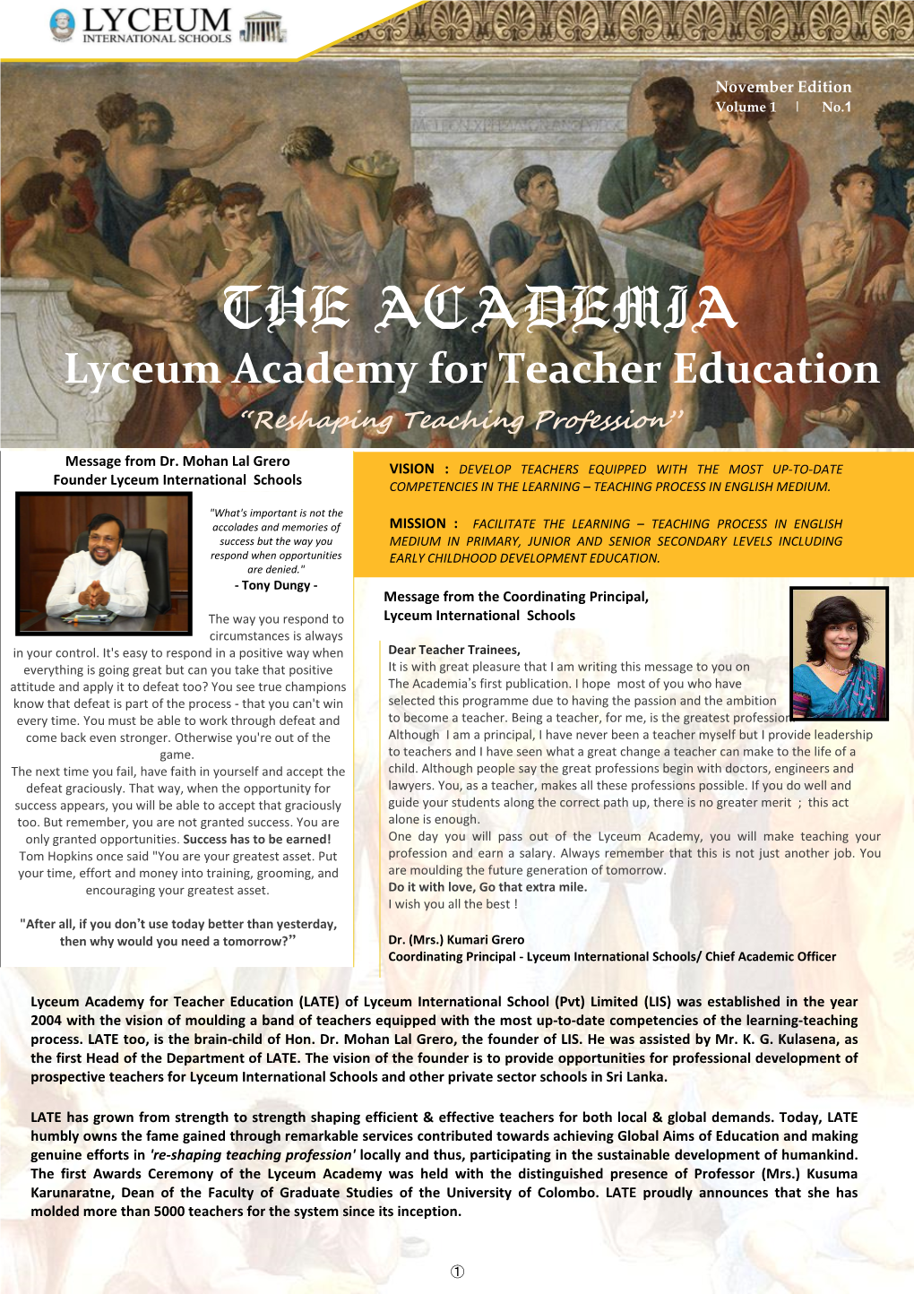 Lyceum Academy for Teacher Education “Reshaping Teaching Profession”