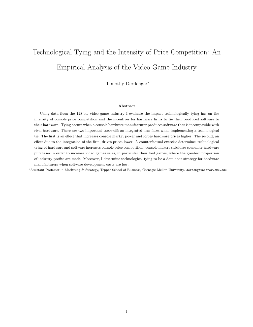 Technological Tying and the Intensity of Price Competition: an Empirical
