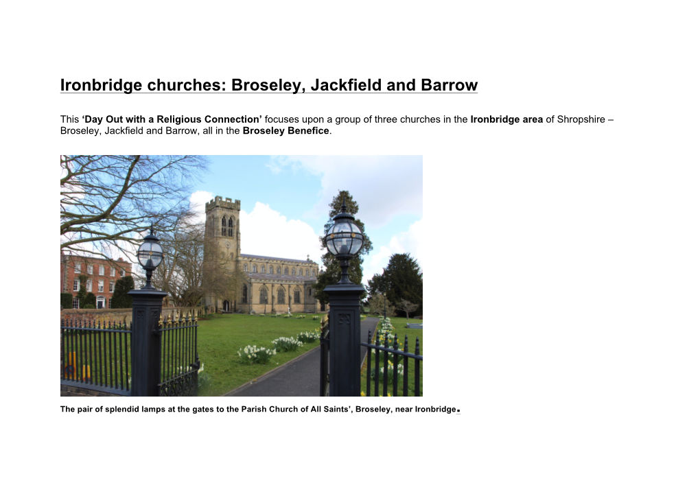 Ironbridge Churches: Broseley, Jackfield and Barrow