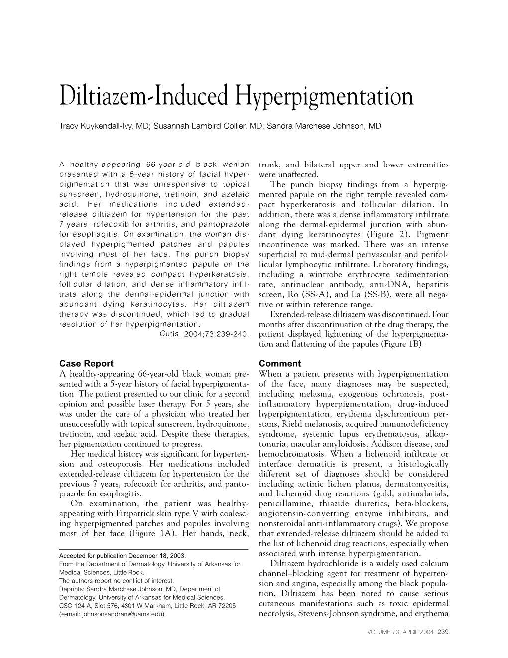 Diltiazem-Induced Hyperpigmentation