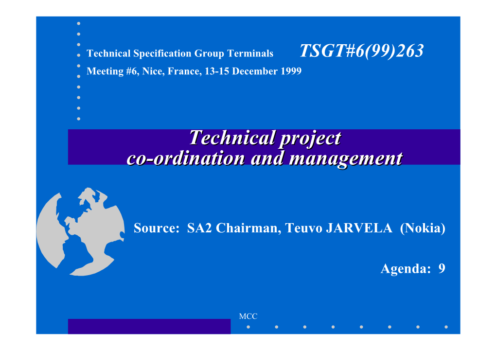 Technical Project Co-Ordination and Management