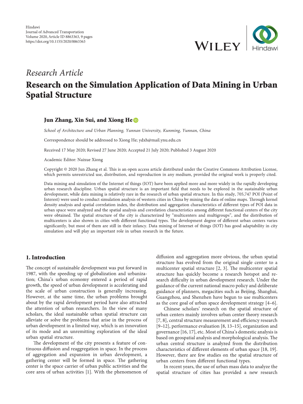 Research on the Simulation Application of Data Mining in Urban Spatial Structure
