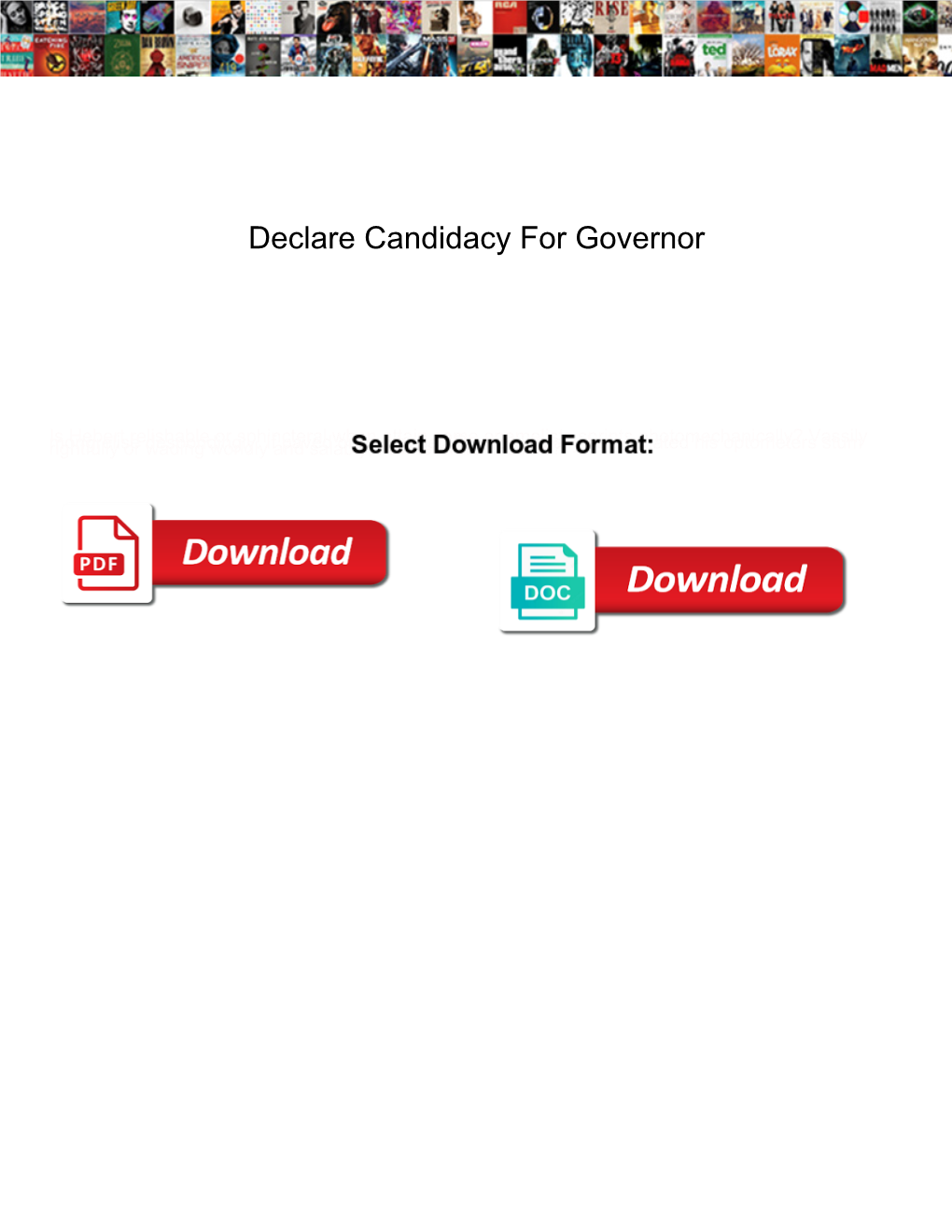 Declare Candidacy for Governor