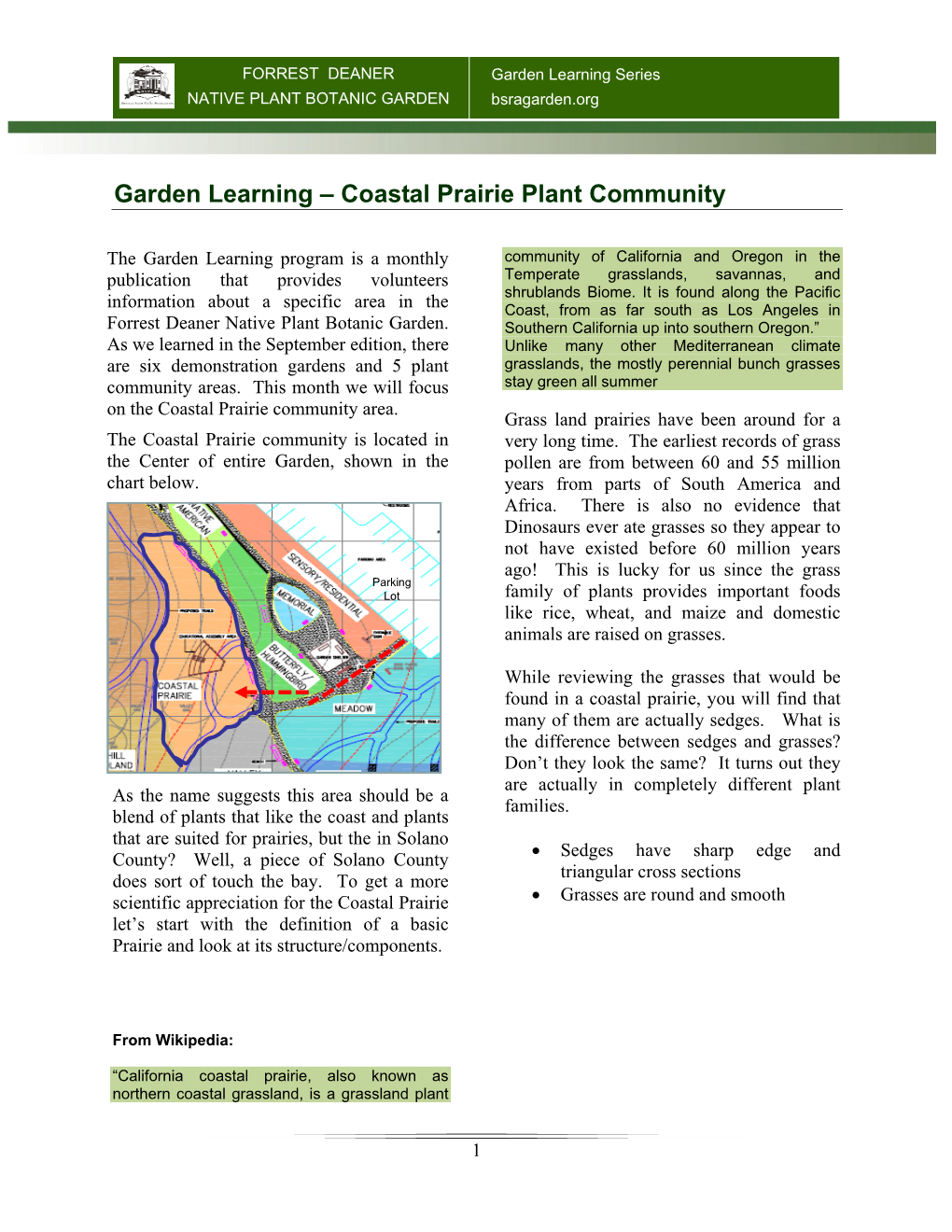Coastal Prairie Plant Community