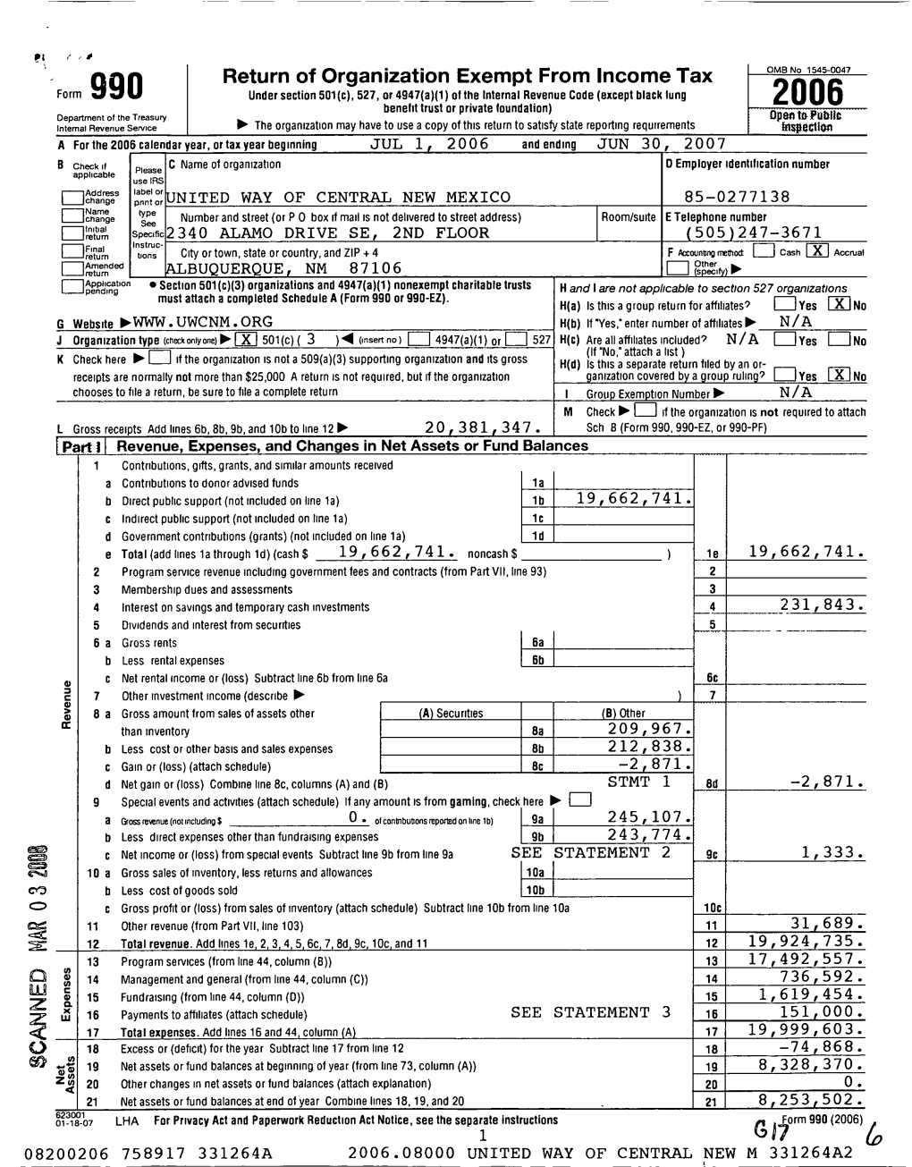 Return of Organization Exempt from Income