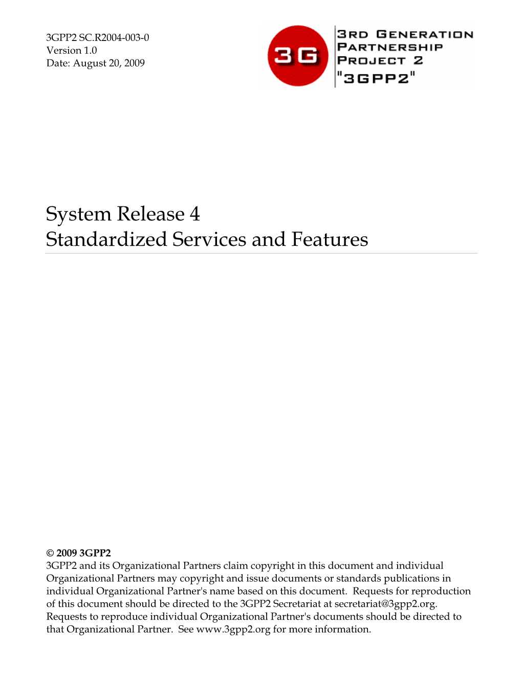 System Release 4 Standardized Services and Features