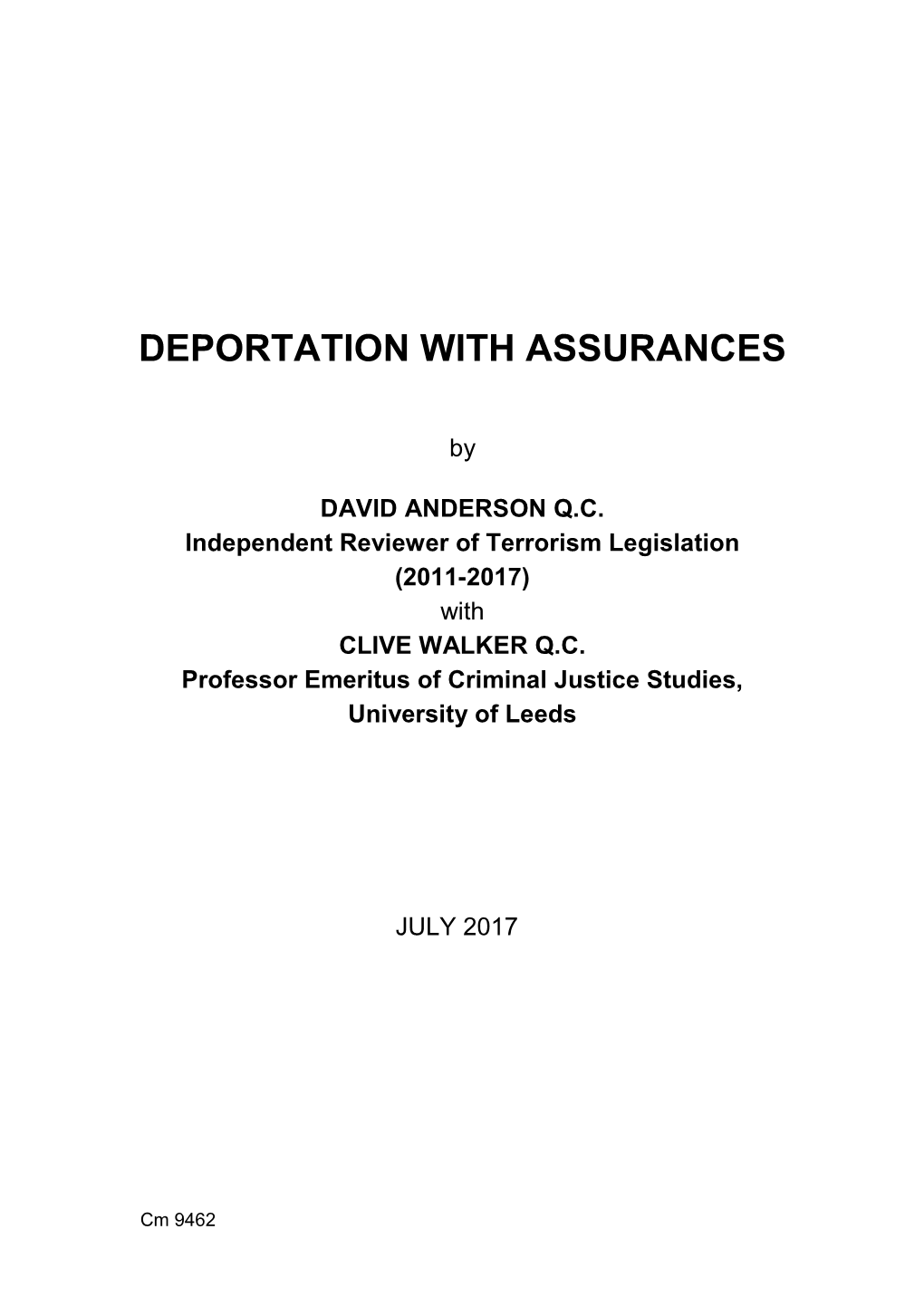 Deportation with Assurances