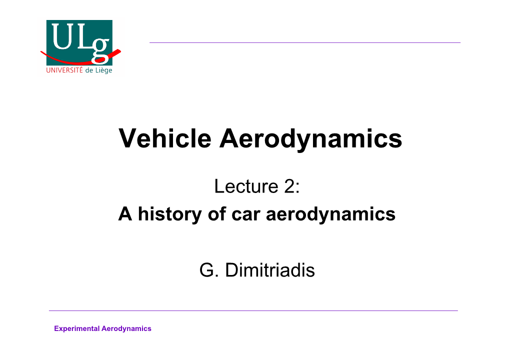 A History of Car Aerodynamics