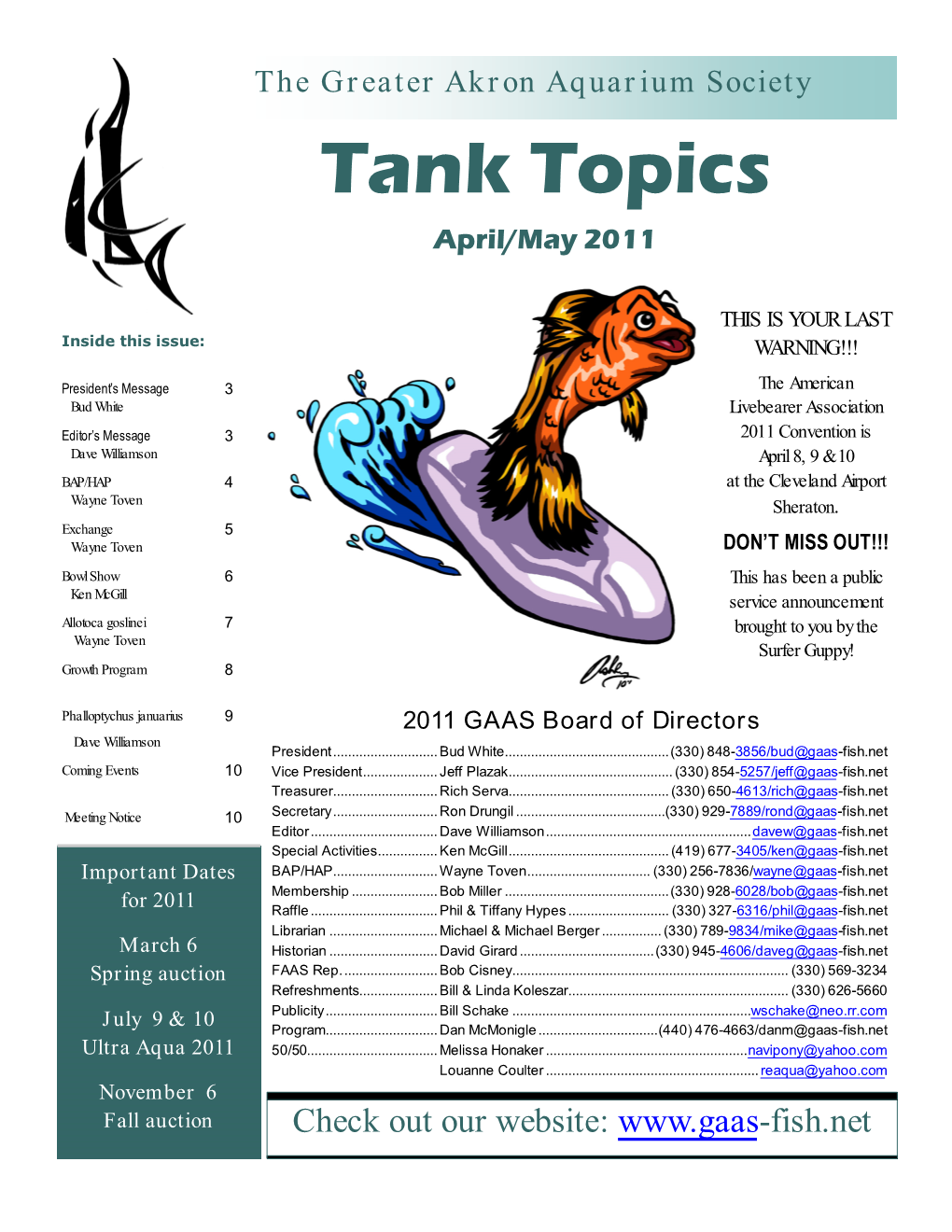 Tank Topics Full Page