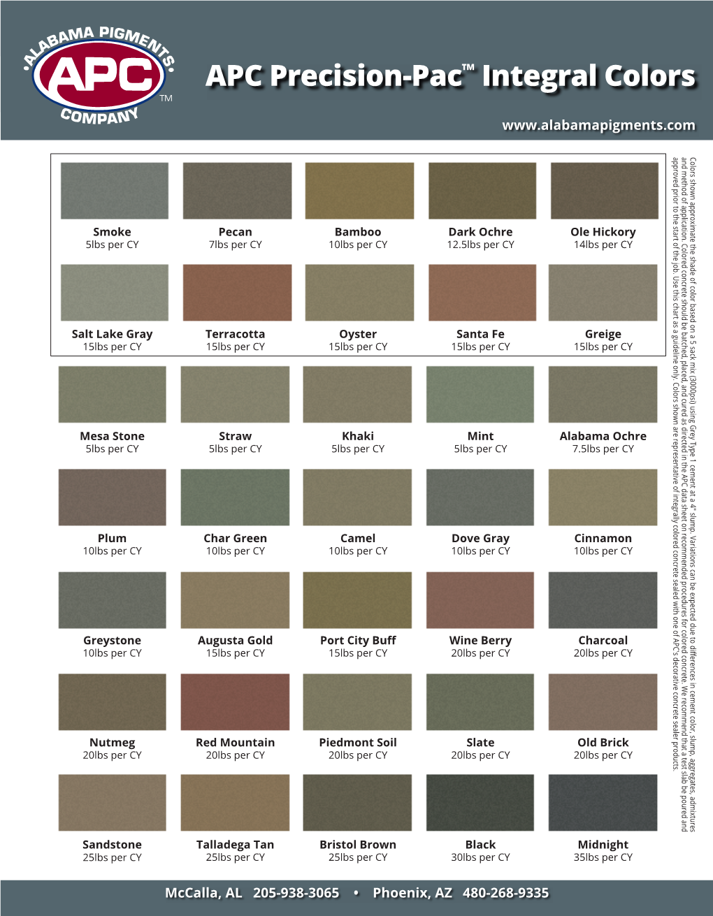 APC Precision-Pac™ Integral Colors