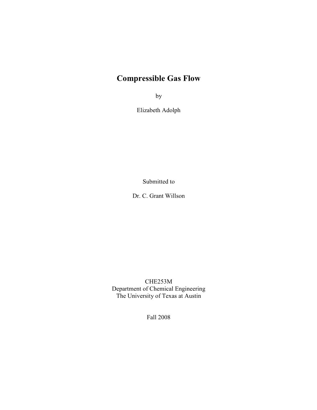 Compressible Gas Flow