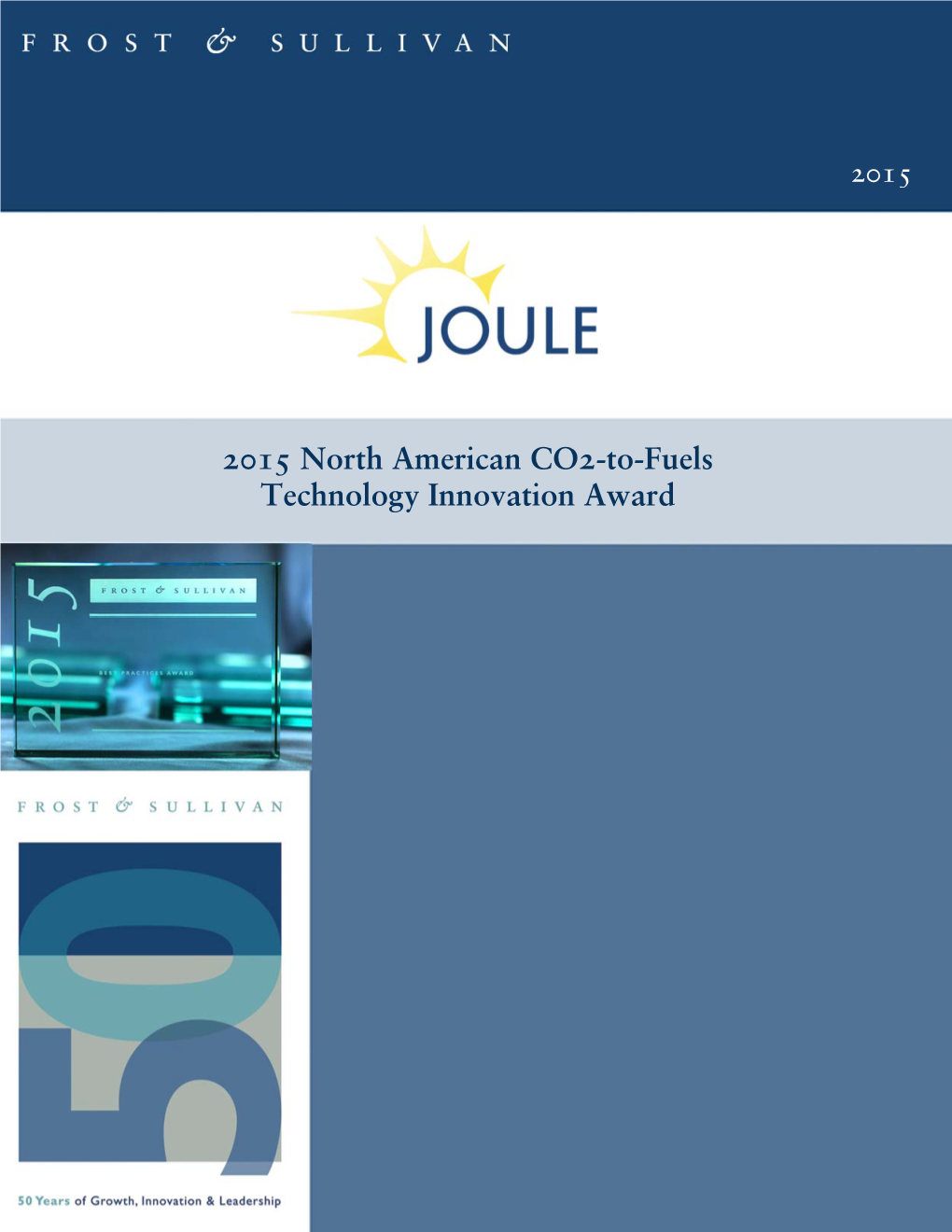 2015 North American CO2-To-Fuels Technology Innovation Award