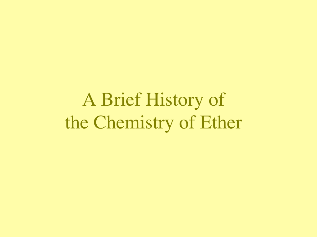 The History of Ether