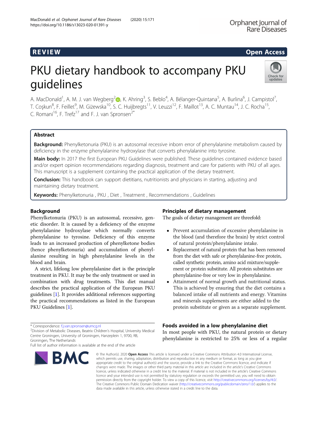 PKU Dietary Handbook to Accompany PKU Guidelines A
