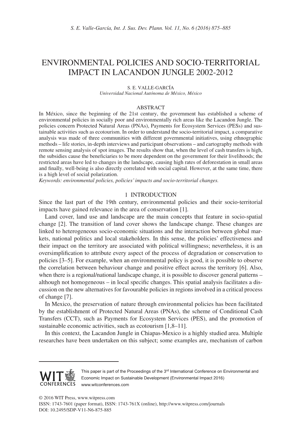 Environmental Policies and Socio-Territorial Impact in Lacandon Jungle 2002-2012