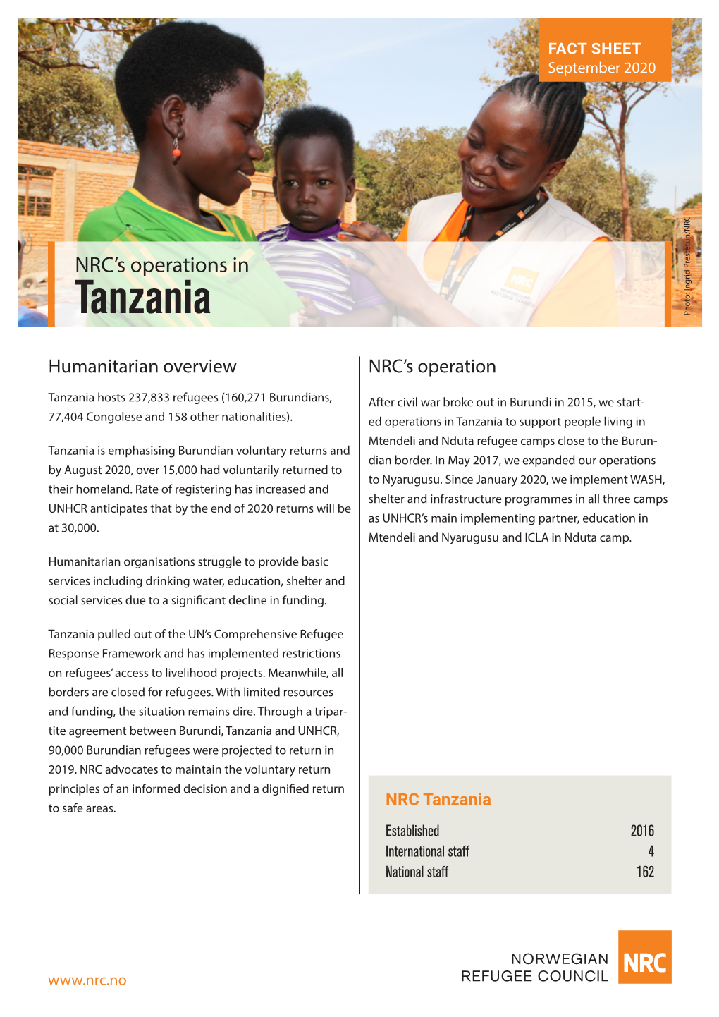 Tanzania Ingrid Prestetun/NRC Photo
