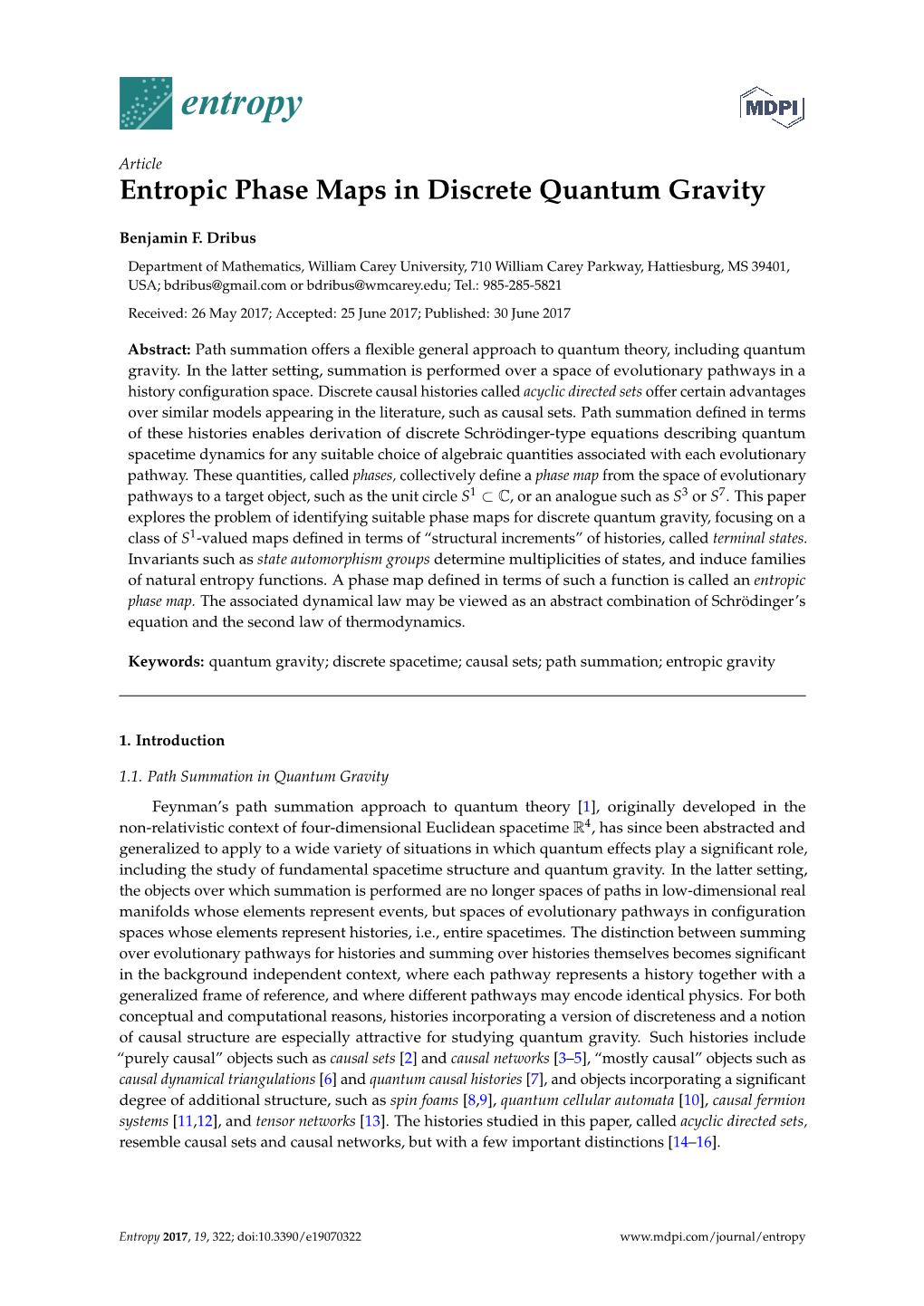 Entropic Phase Maps in Discrete Quantum Gravity