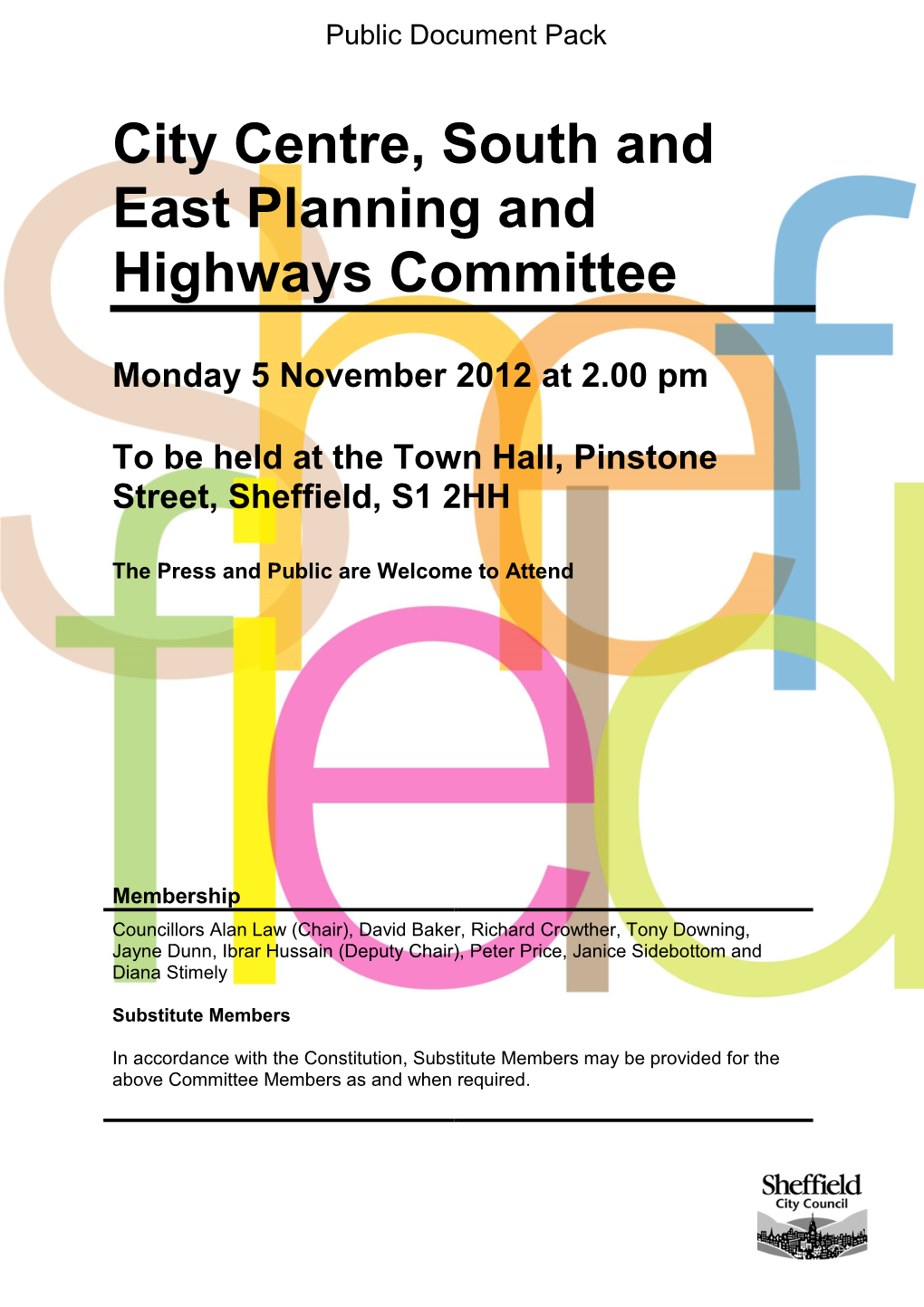 City Centre, South and East Planning and Highways Committee