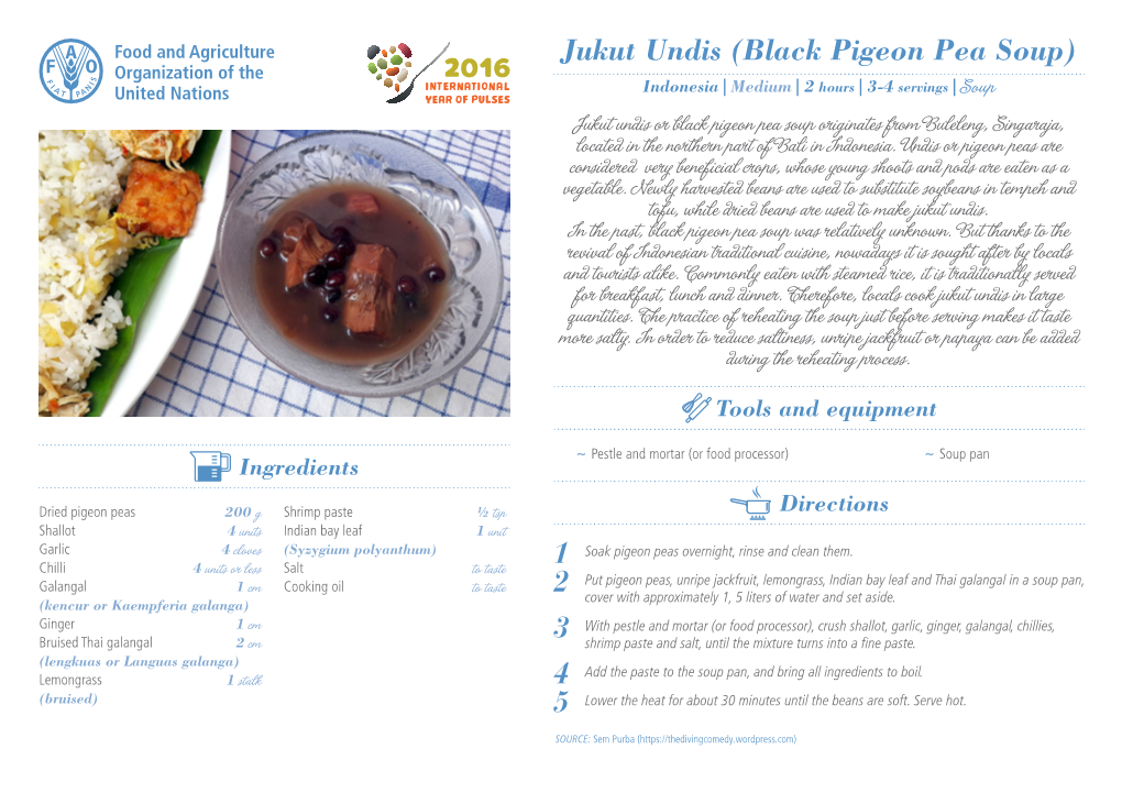 Recipe: Jukut Undis (Black Pigeon Pea Soup)