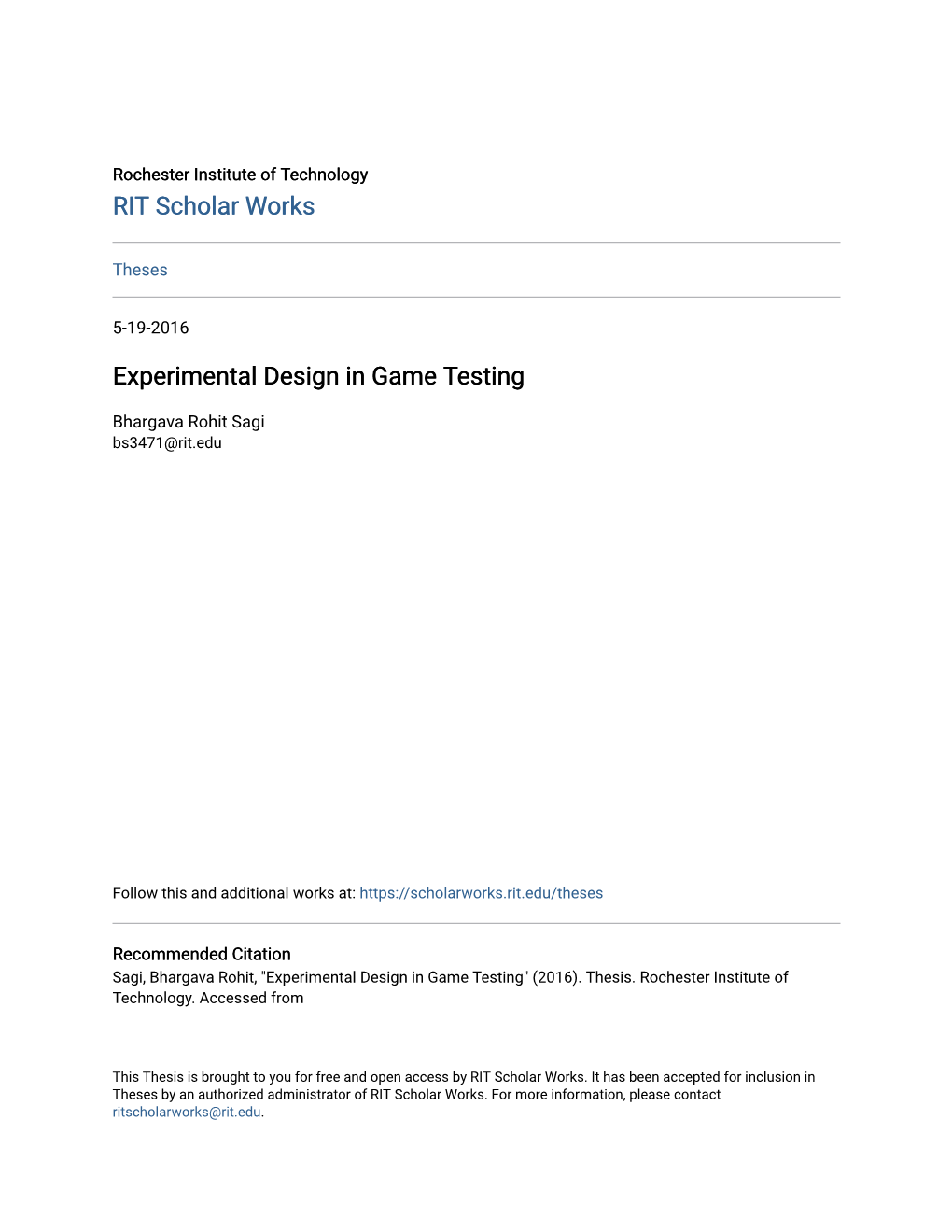 Experimental Design in Game Testing