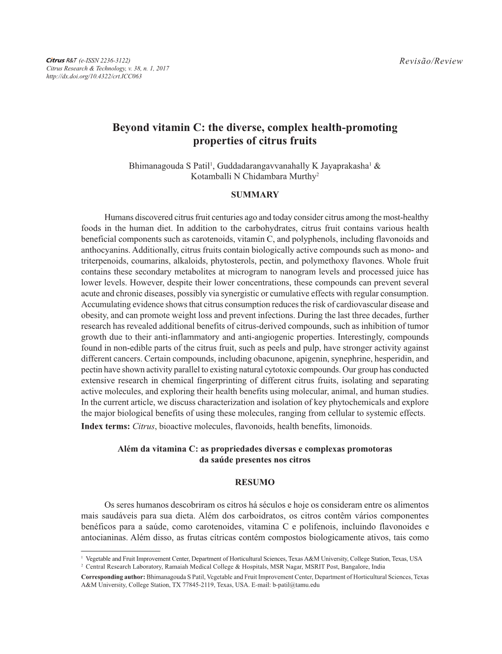 The Diverse, Complex Health-Promoting Properties of Citrus Fruits