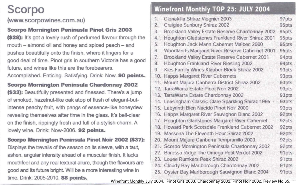 Wine Front Monthly July 2004