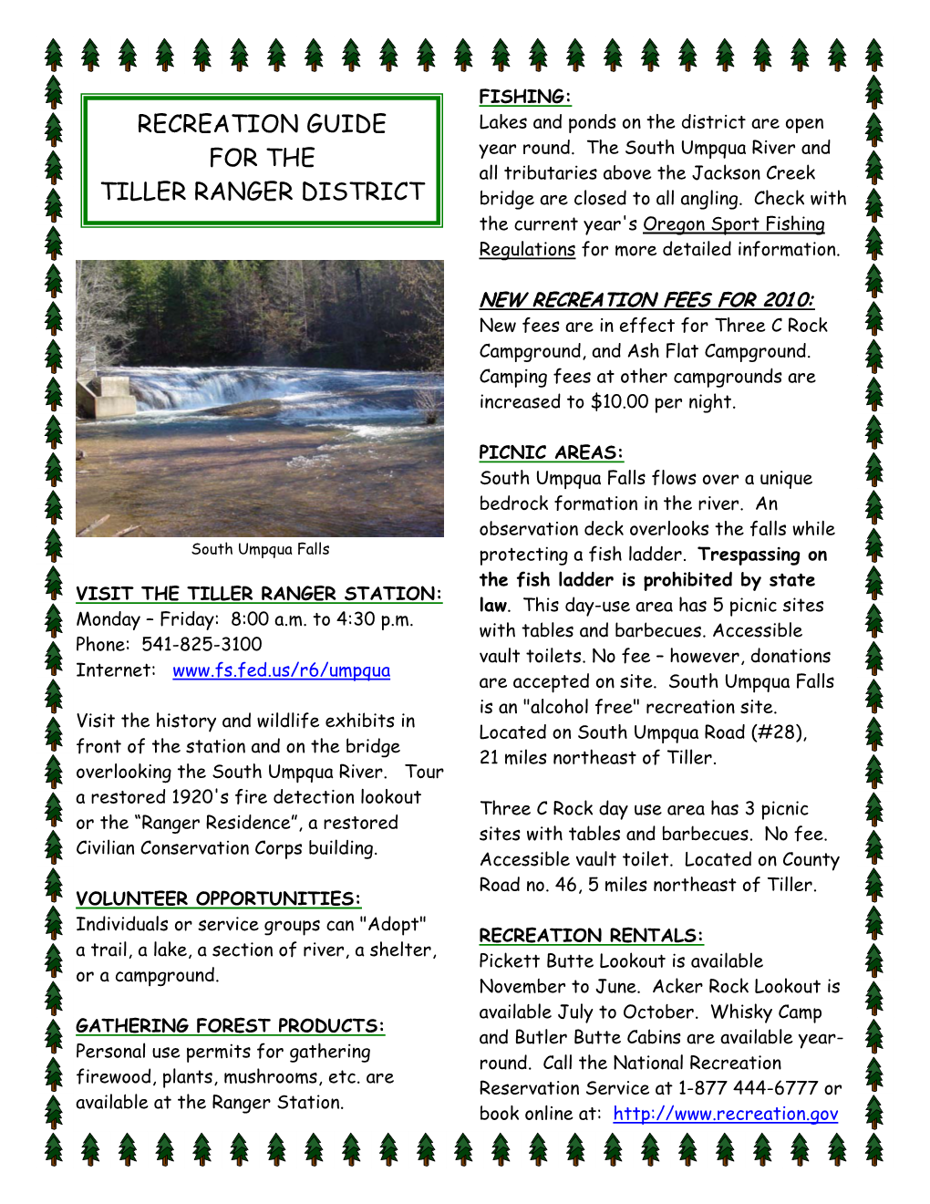 Recreation Guide for the Tiller Ranger District