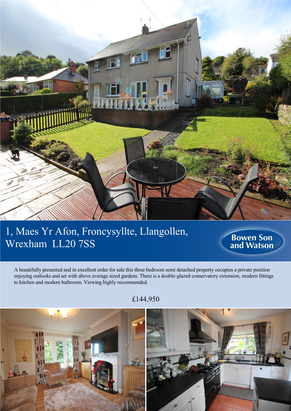 1, Maes Yr Afon, Froncysyllte, Llangollen, Wrexham LL20 7SS