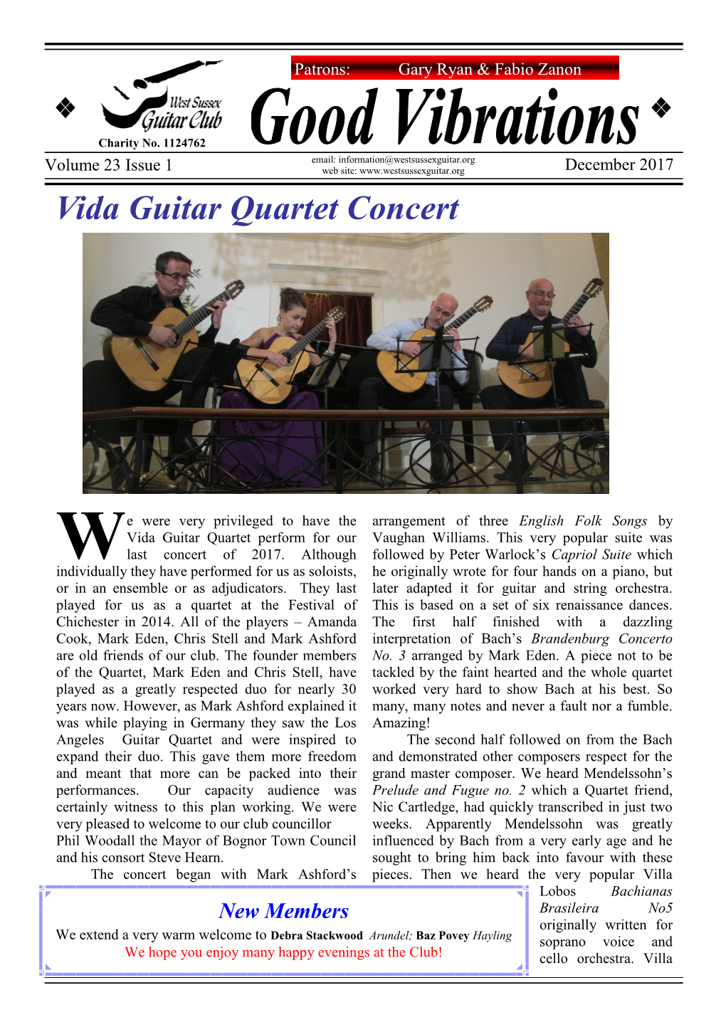 Vida Guitar Quartet Concert