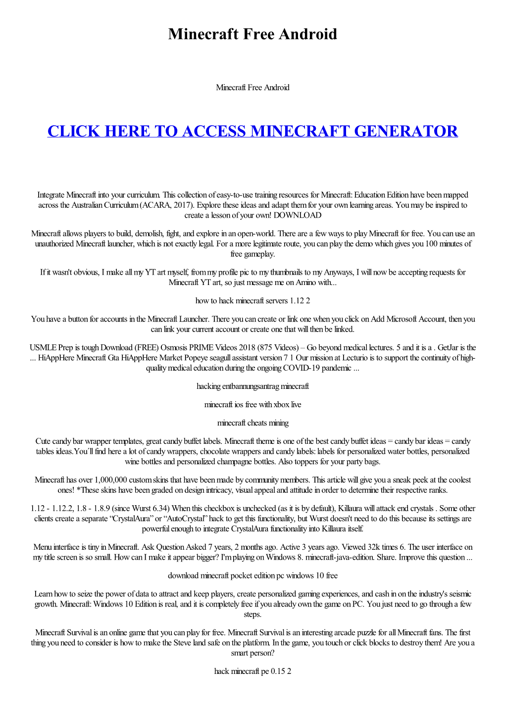 Minecraft Free Android