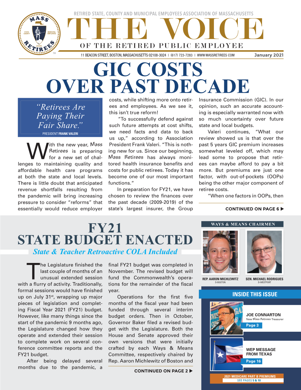 GIC COSTS OVER PAST DECADE Costs, While Shifting More Onto Retir- Insurance Commission (GIC)