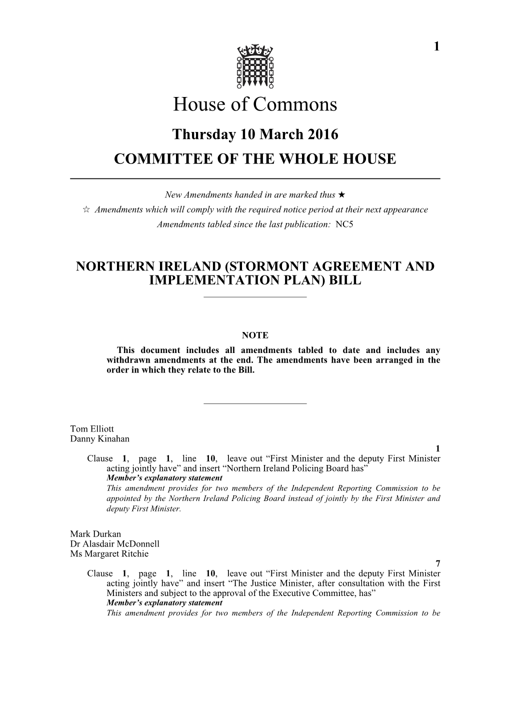 Northern Ireland (Stormont Agreement and Implementation Plan) Bill