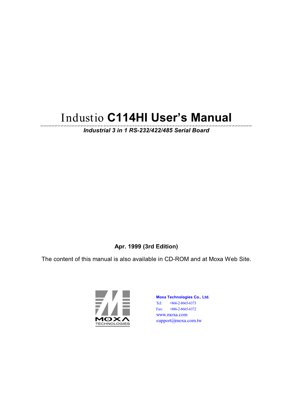 Industio C114HI User's Manual 1-1