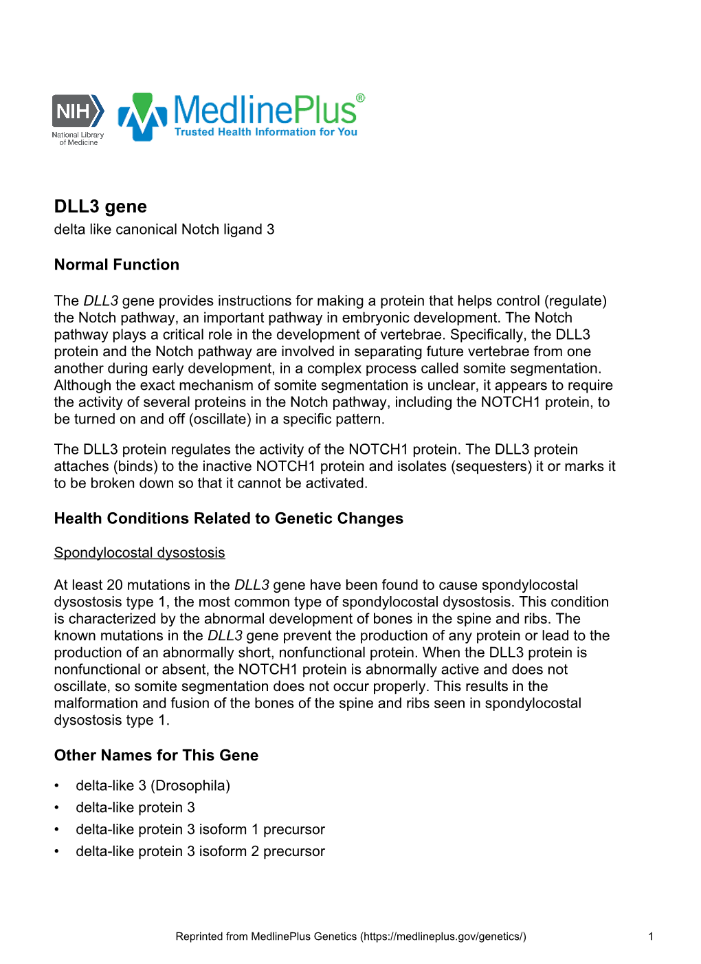 DLL3 Gene Delta Like Canonical Notch Ligand 3