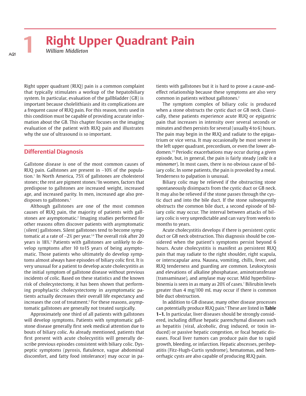 Right Upper Quadrant Pain William Middleton AQ1 1