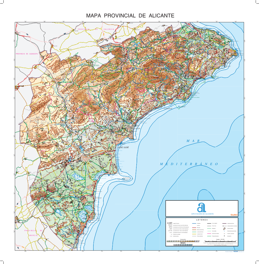 Mapa Provincial De Alicante