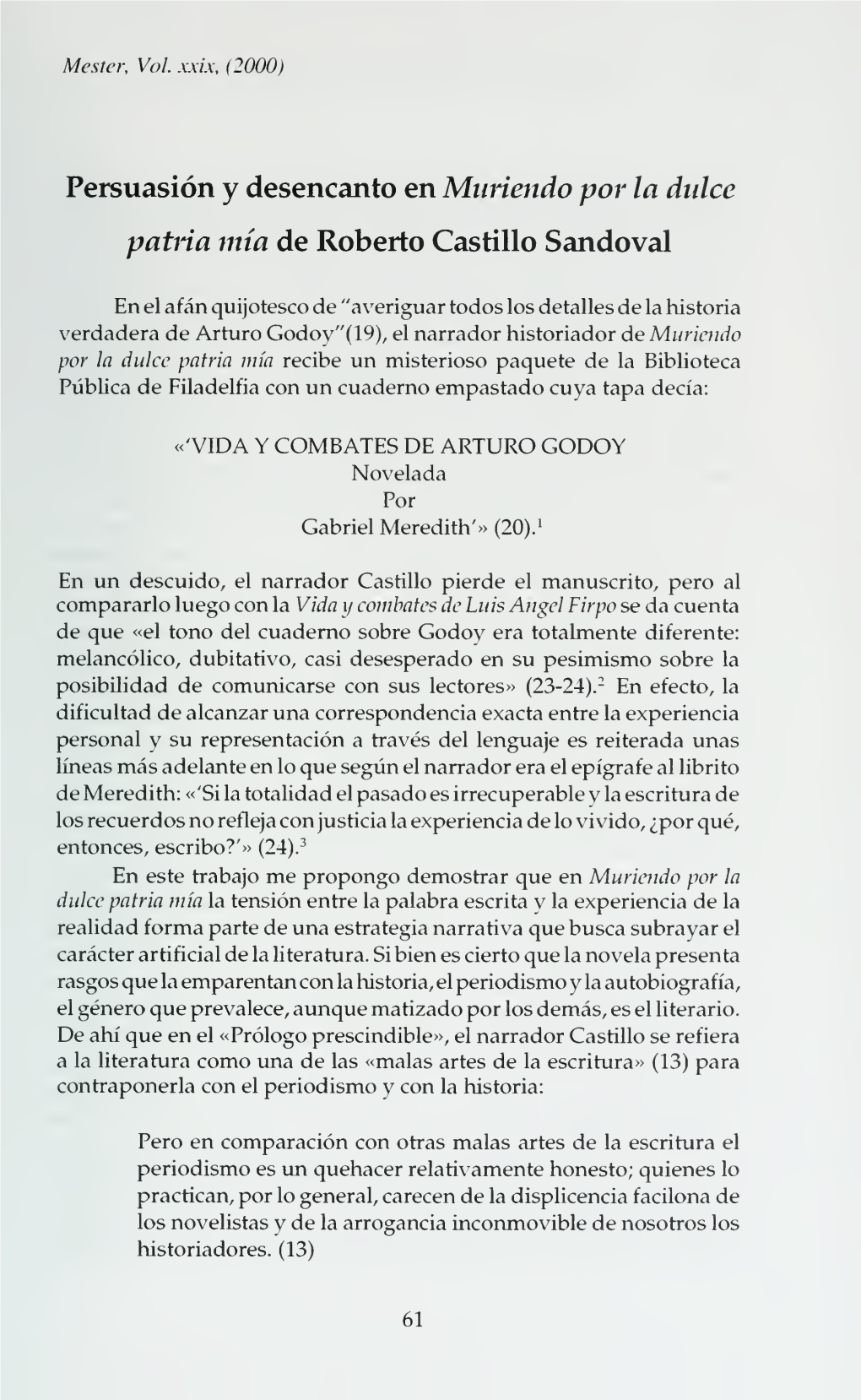 «'VIDA Y COMBATES DE ARTURO GODOY Novelada Por Gabriel Meredith'» (20).I