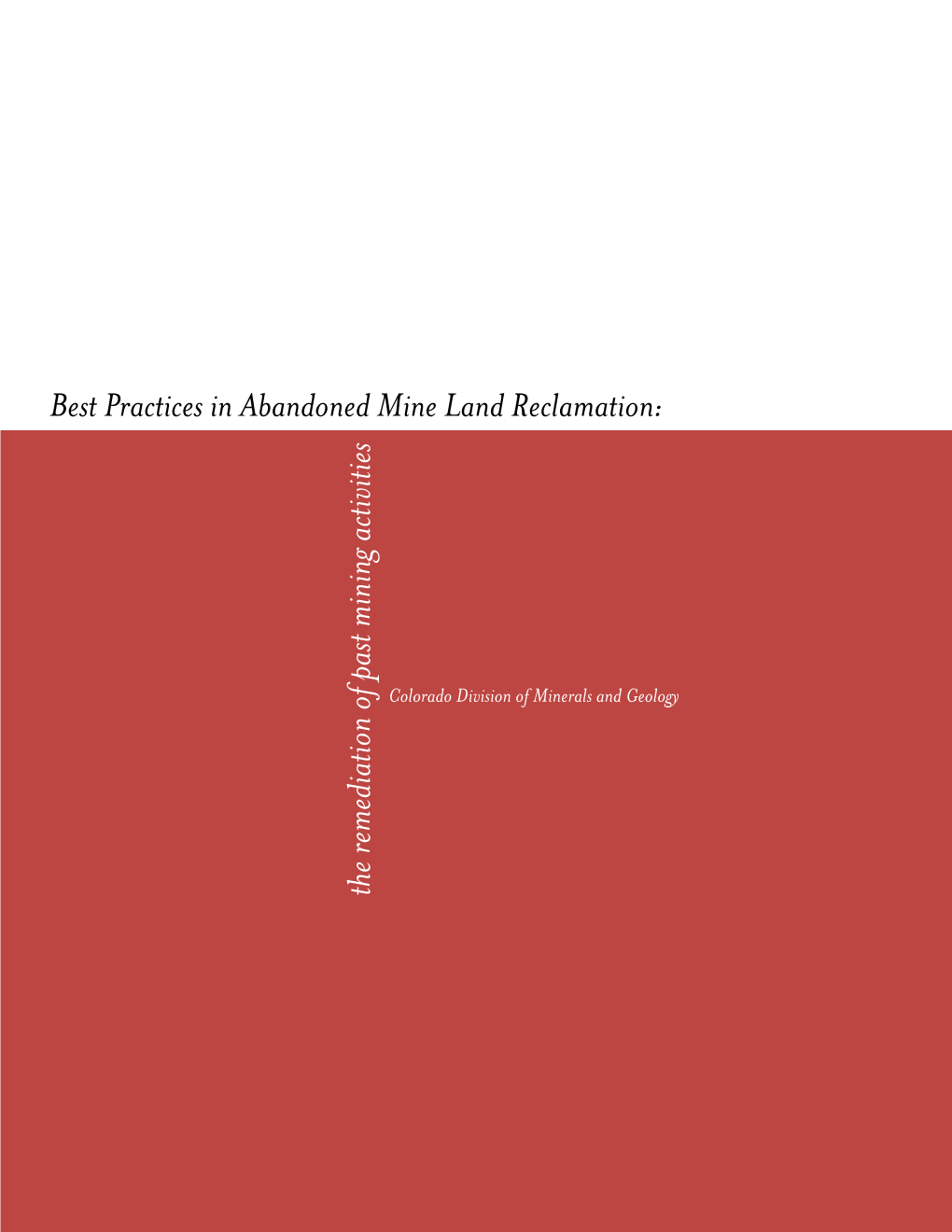 Best Practices in Abandoned Mine Land Reclamation: the Remediation of Past Mining Activities