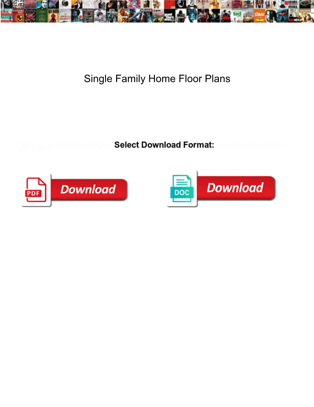 Single Family Home Floor Plans