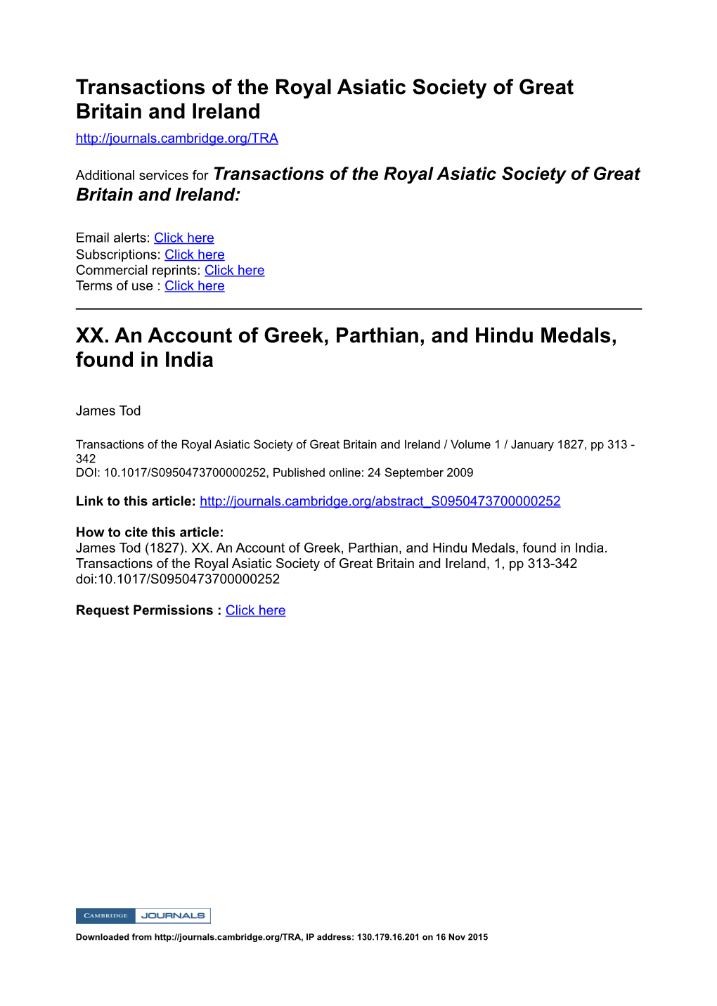 Transactions of the Royal Asiatic Society of Great Britain and Ireland